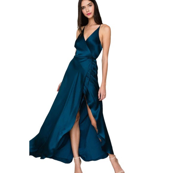 Anthropologie Yumi Kim Rush Hour Silk Maxi Dress in Ink Large
